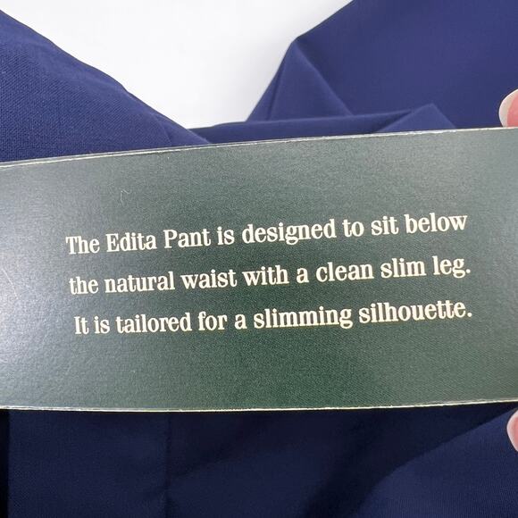 Lauren Ralph Lauren Edita Wool Blend Slim Leg Pants Womens Plus Sz 16W Navy NEW - Picture 9 of 9